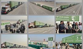 مركز الملك سلمان للإغاثة يدشن الجسر البري المكون من 200 شاحنة إغاثية لدعم الشعب الأفغاني الشقيق