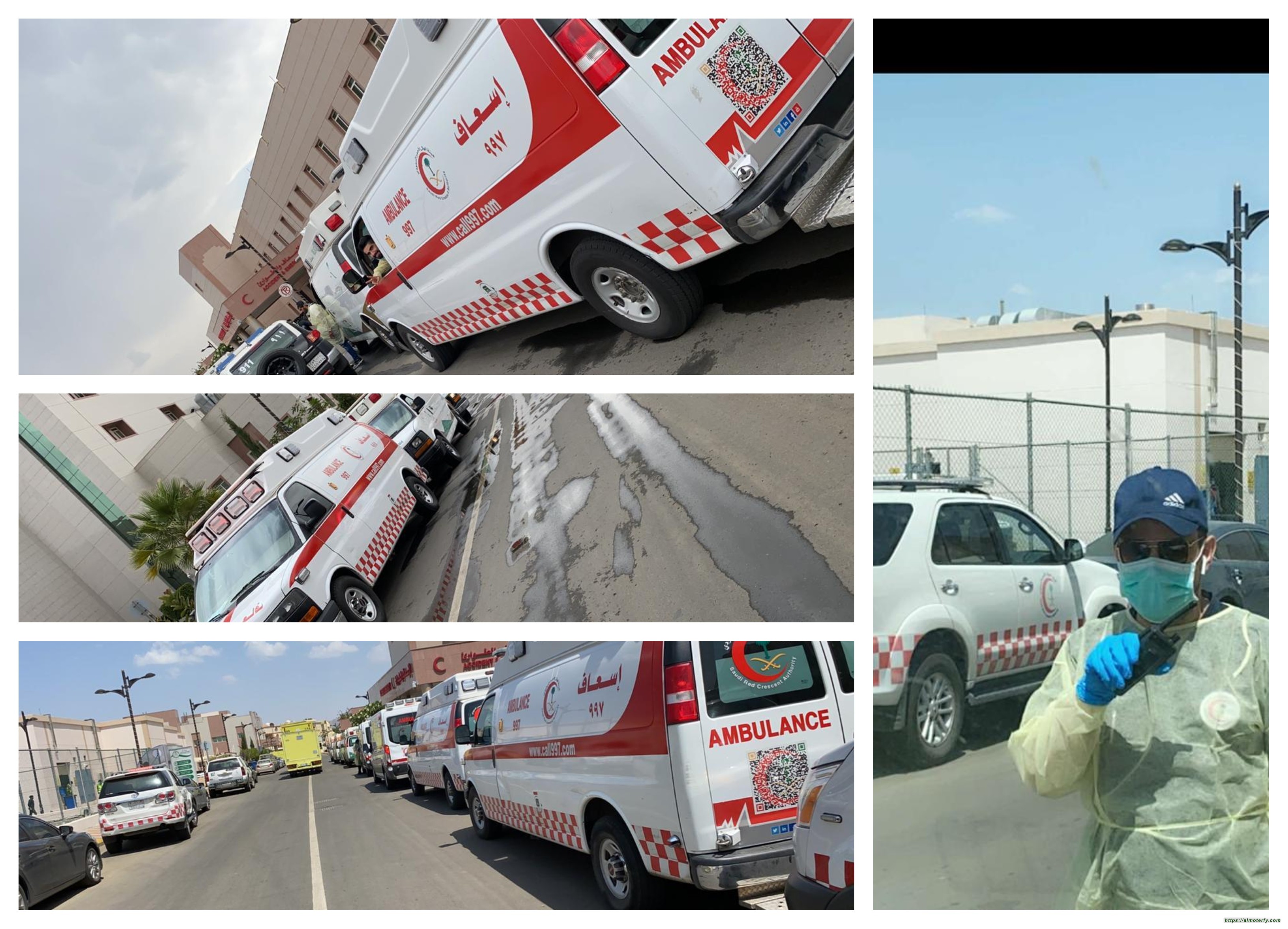 ١٥ فرقة اسعافية استعدت بها هيئة الهلال الأحمر السعودي بالطائف في المشاركة لإخلاء الحالات من مجمع الملك فيصل