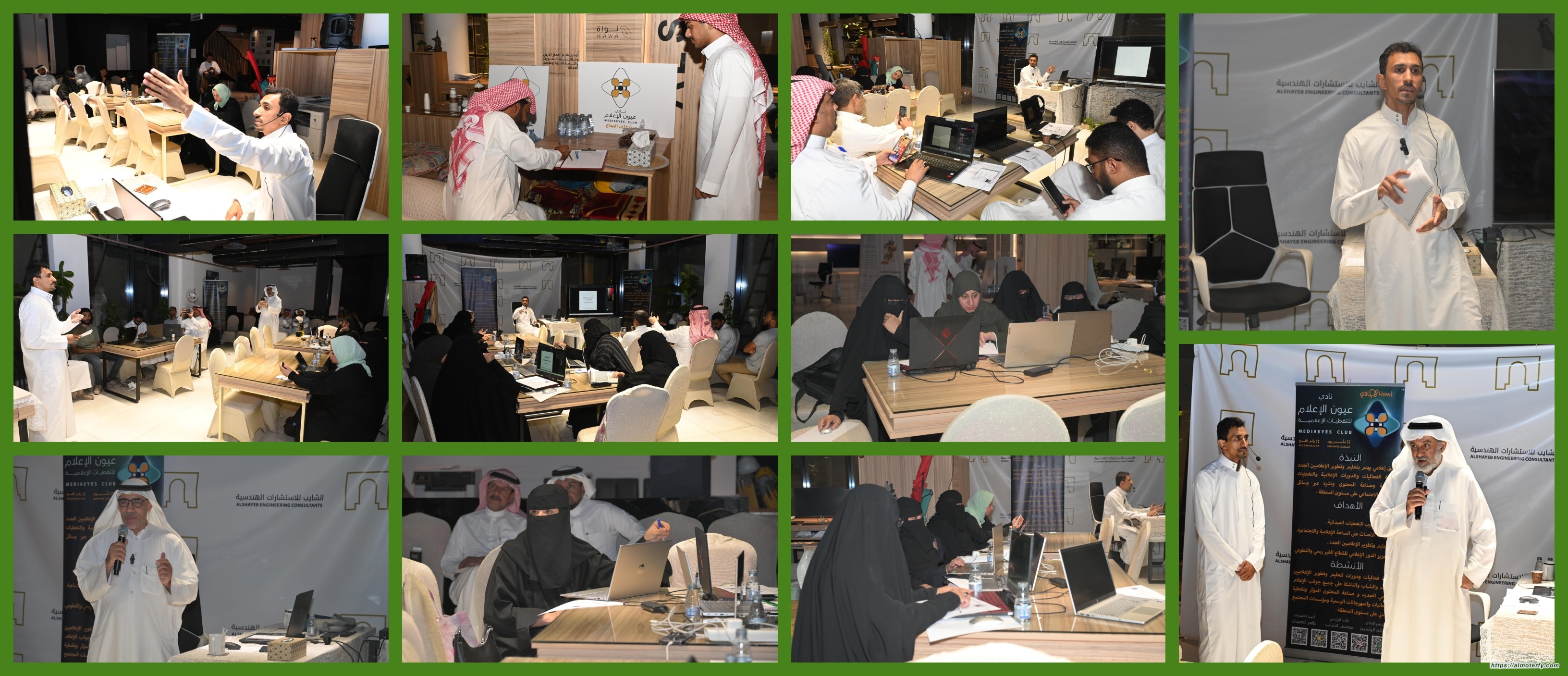 بالصور .. عيون الإعلام يدرب 14 إعلامي وهاوي على التصميم بالفوتوشوب في مساحة الشايب بالهفوف