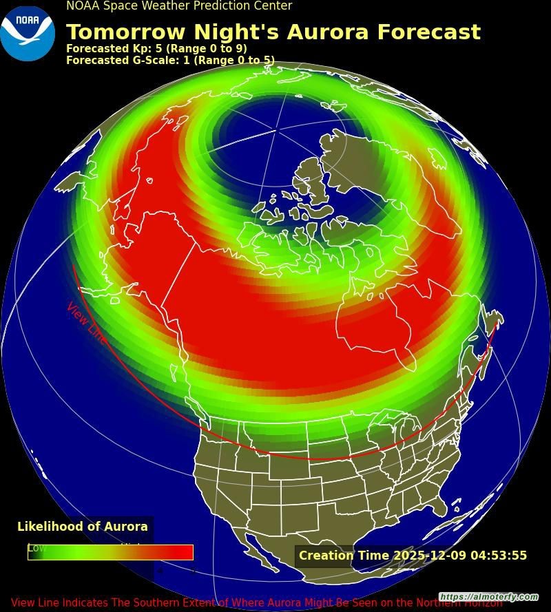 احتمال عاصفة جيومغناطيسية قوية اليوم